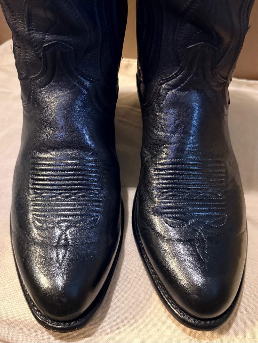 Tecovas “The Cartwright” midnight calfskin Leather Cowboy Boots size 8EE - Picture 5 of 11